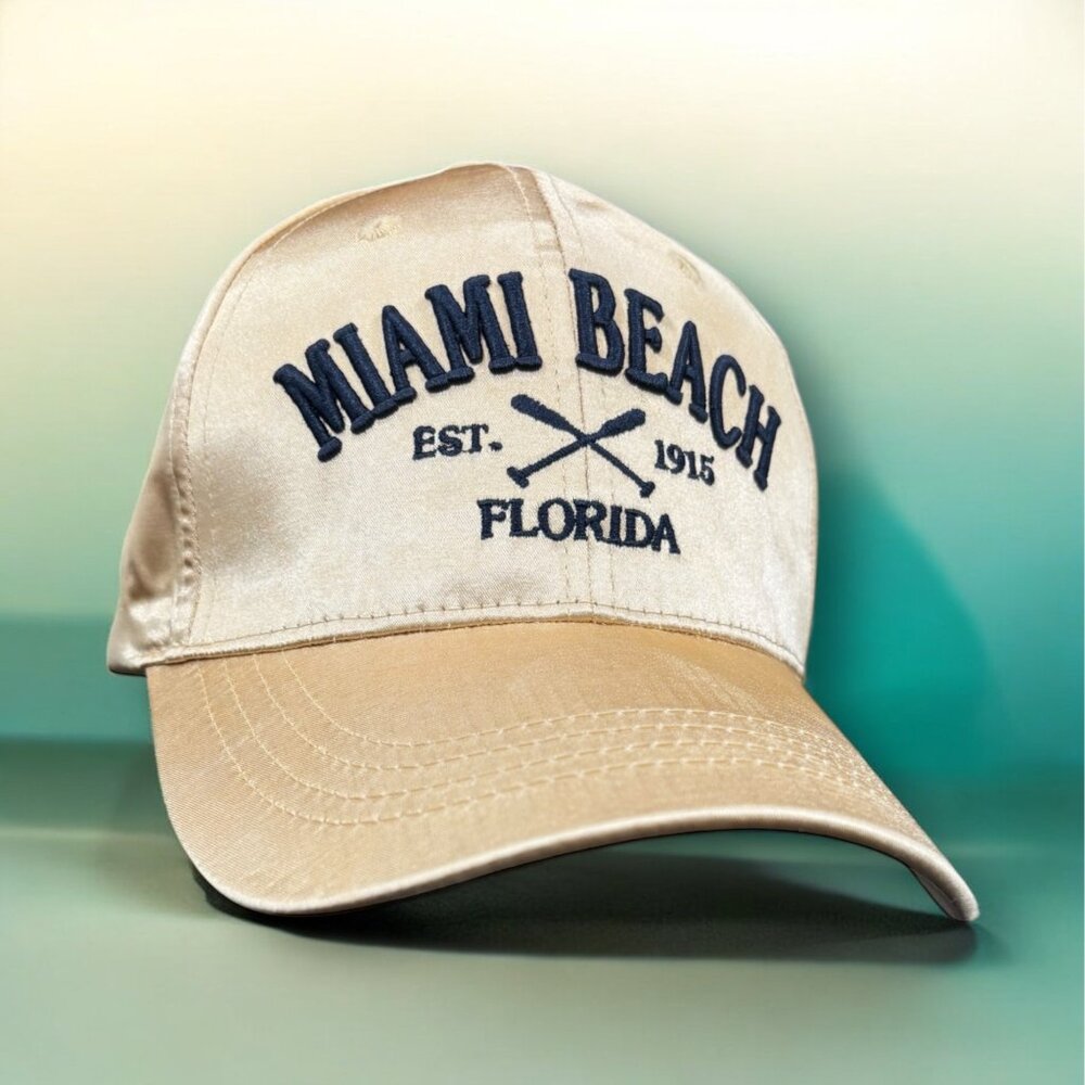 Miami Beach Florida Baseball Cap Est. 1915 Embroidered Adjustable Strapback Hat